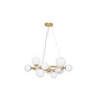 9028856 Висечка светилка ODILLIA LED 11XG9 Златен Метал и Опално Стакло Nova Luce 